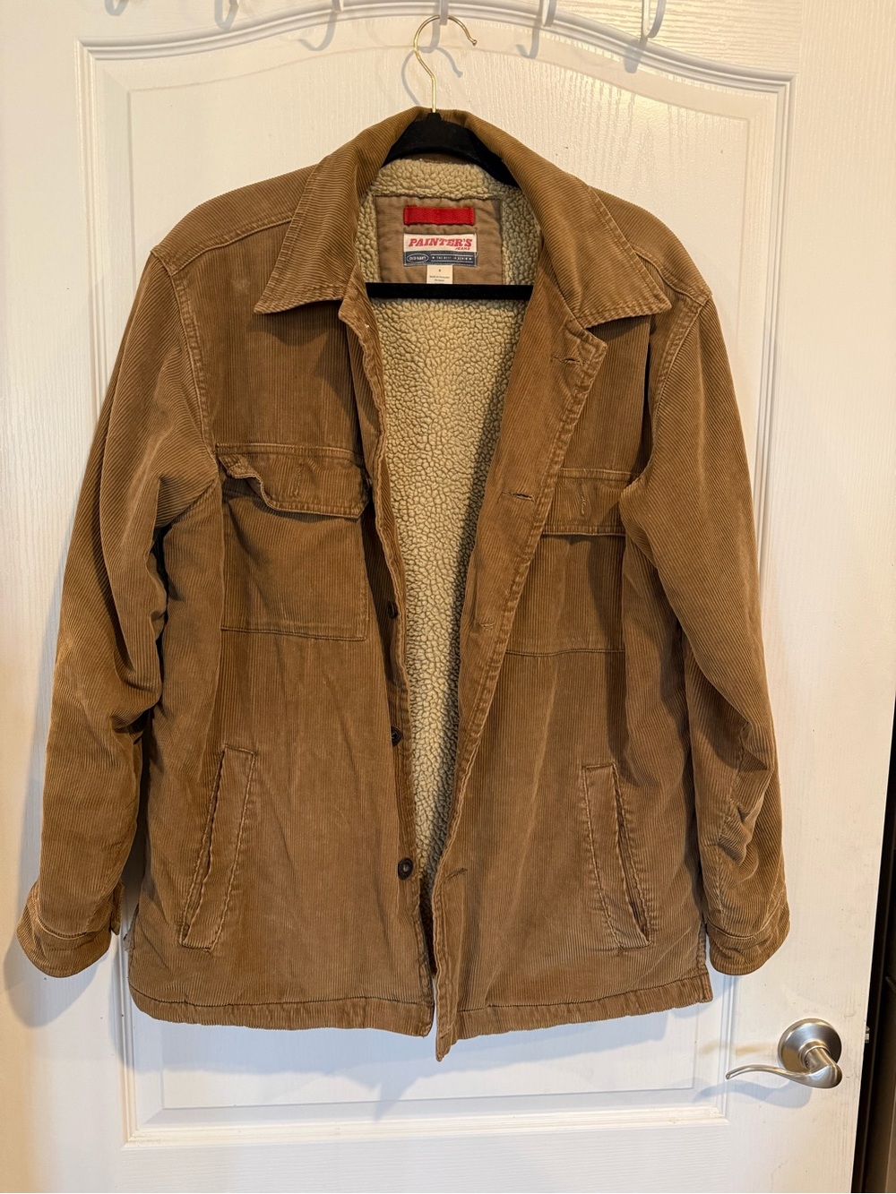 Old Navy Brown Corduroy Sherpa Lined Painters Jacket Work Barn 90 Y2K Mens small